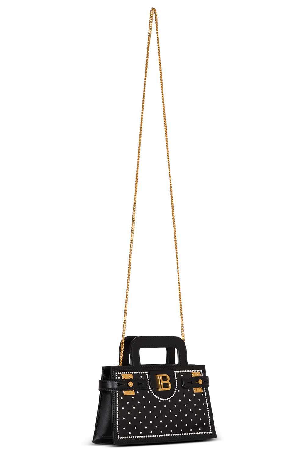 Small Bbuzz Top Handle Bag-NOIRBLNC-O/S-HANDBAGTOP HANDLE-BALMAIN