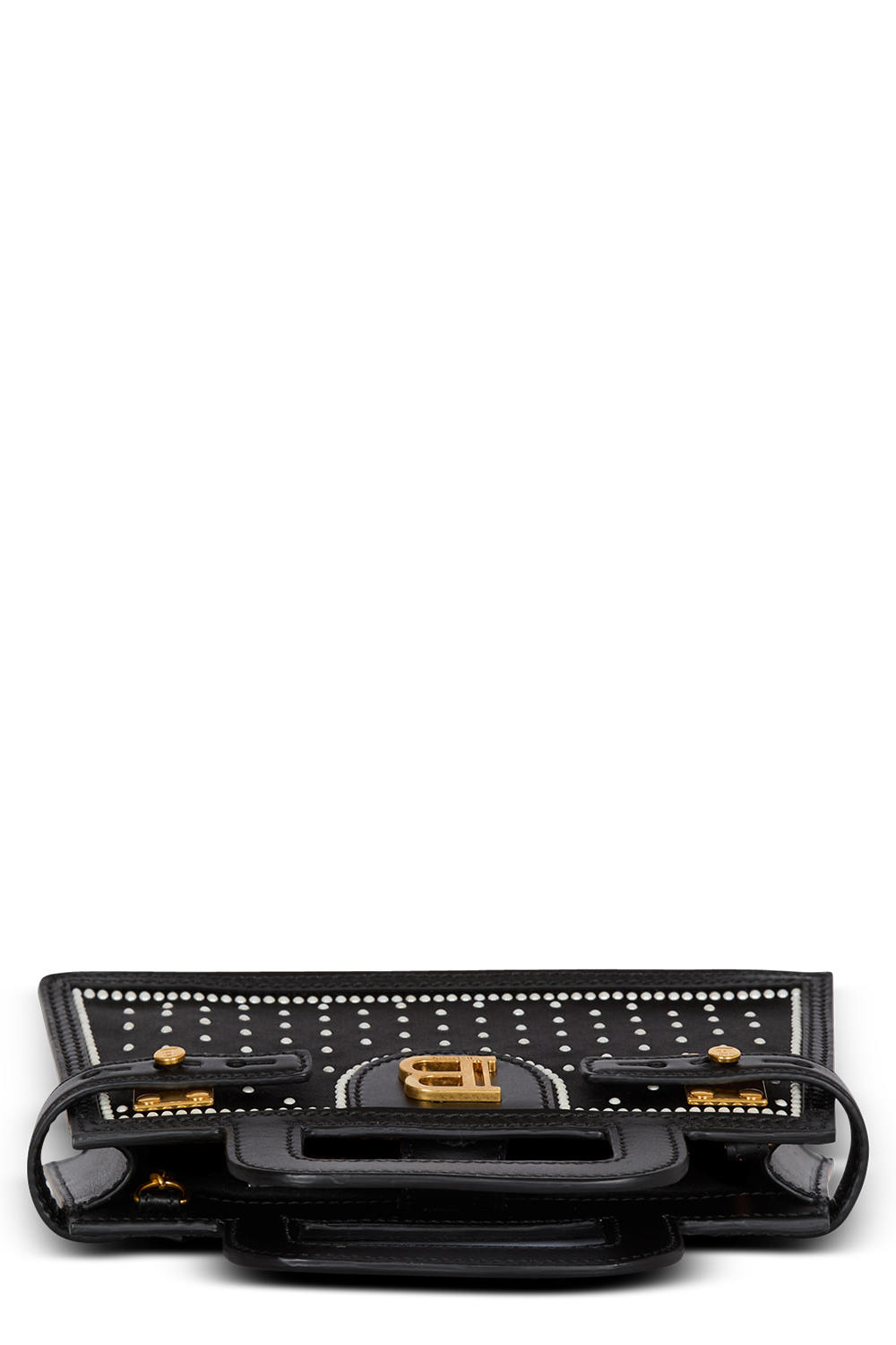 Small Bbuzz Top Handle Bag-NOIRBLNC-O/S-HANDBAGTOP HANDLE-BALMAIN