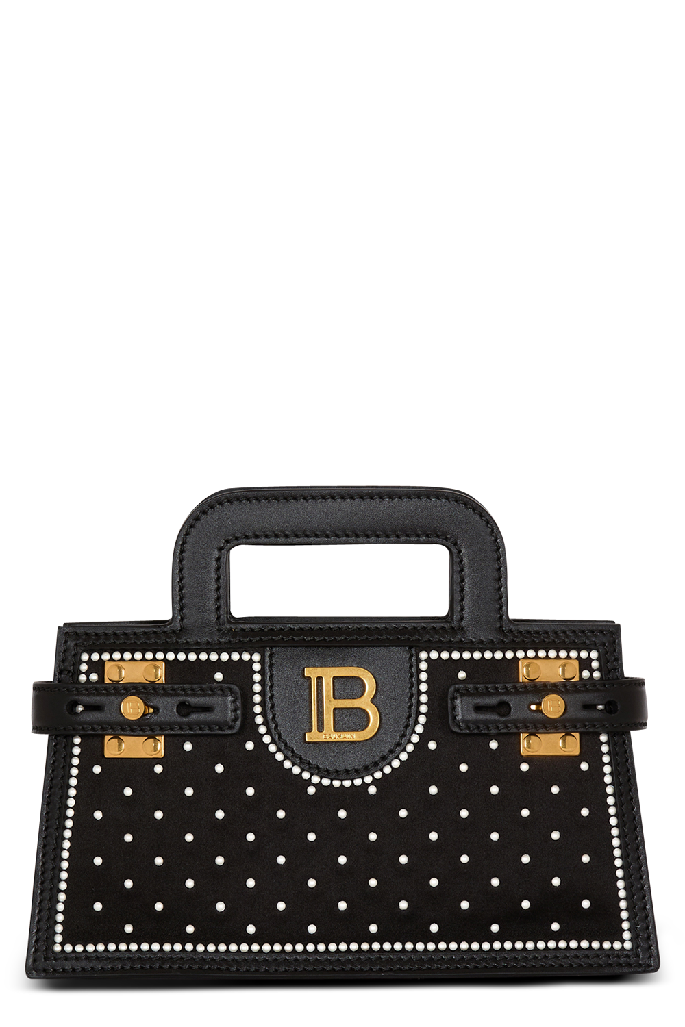Small Bbuzz Top Handle Bag-NOIRBLNC-O/S-HANDBAGTOP HANDLE-BALMAIN