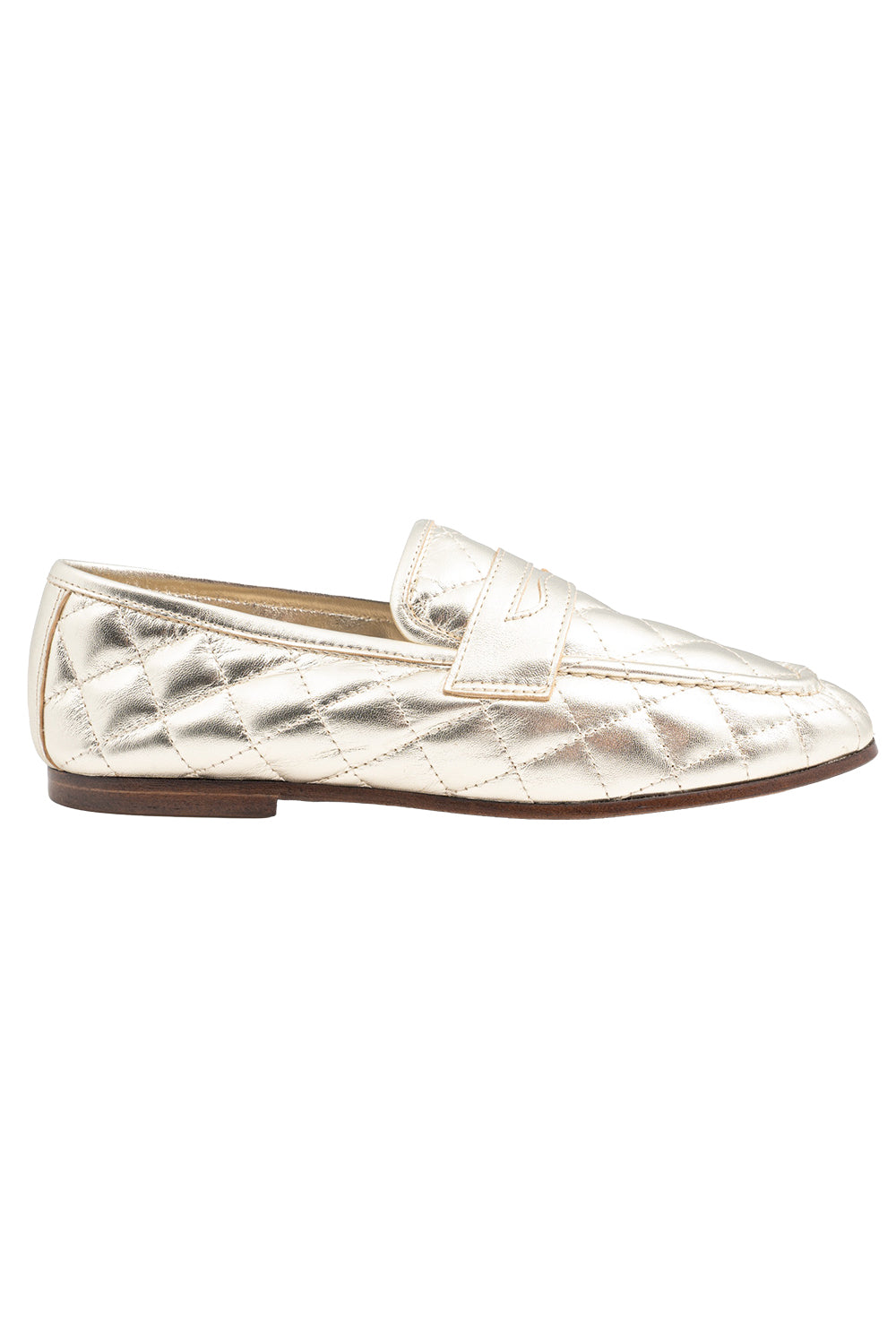  Essenziale Quilted Loafer - Gold-GOLD-36-SHOEFLAT SHOE-SOPHIQUE 