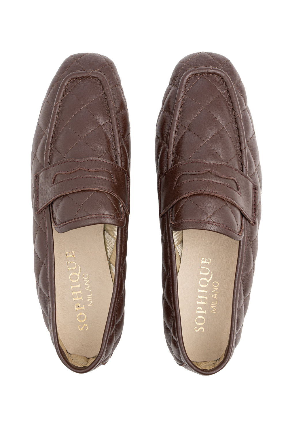 Essenziale Quilted Loafer - Brown-BROWN-36-SHOEFLAT SHOE-SOPHIQUE
