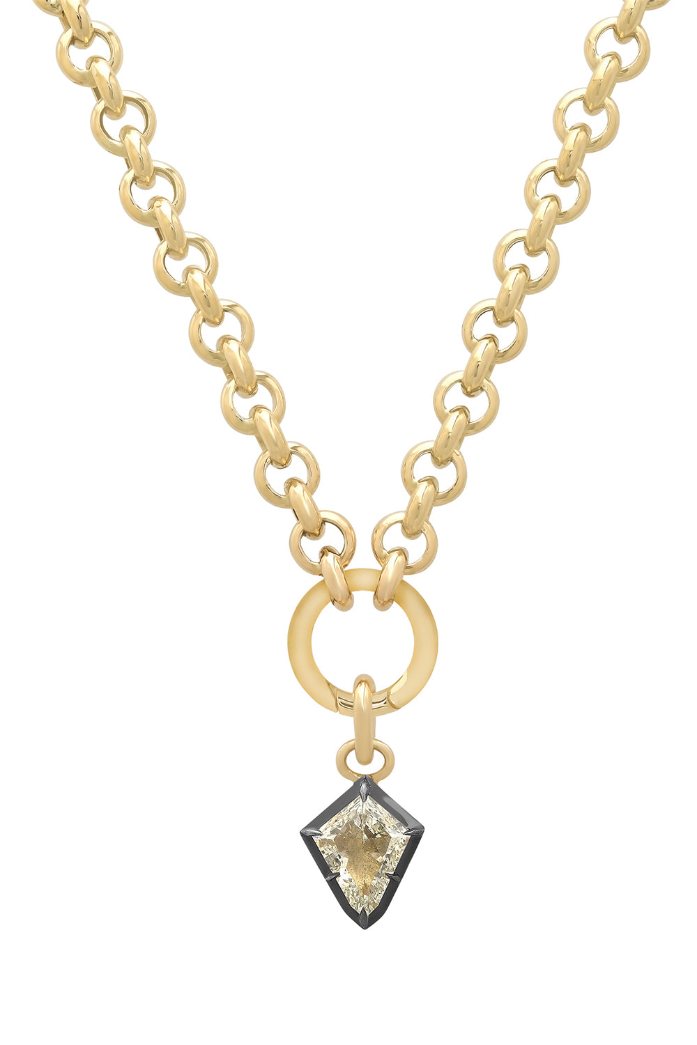 Diamond Essence Hexagonal Rolo Chain Necklace