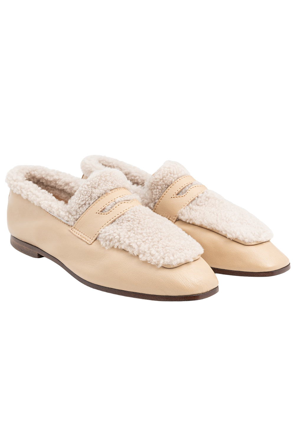 Essenziale Shearling Loafer - Cream Sand-CREAM-36-SHOEFLAT SHOE-SOPHIQUE