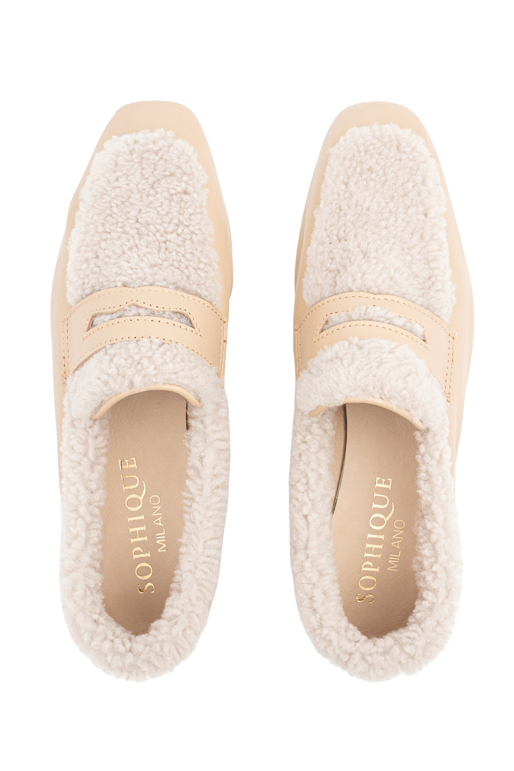 Essenziale Shearling Loafer - Cream Sand-CREAM-36-SHOEFLAT SHOE-SOPHIQUE