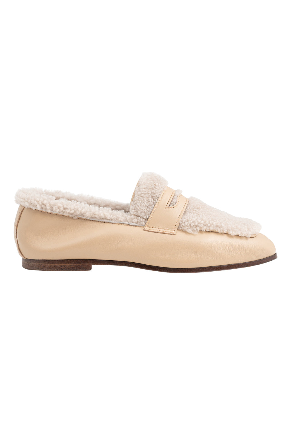 Essenziale Shearling Loafer - Cream Sand-CREAM-36-SHOEFLAT SHOE-SOPHIQUE