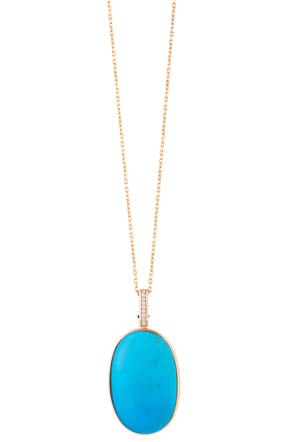 Turquoise Diamond Oval Elemental Necklace