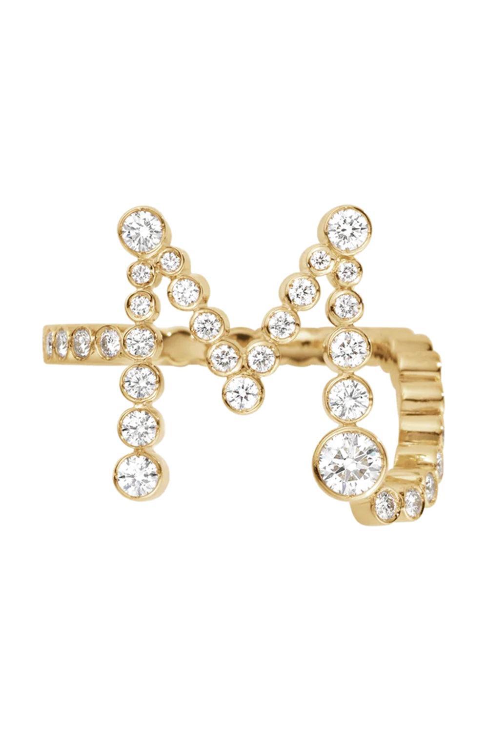 Diamond Ensemble Letter Ring-YELLOW GOLD-6.75-JEWELRYFINE JEWELRING-SOPHIE BILLE BRAHE