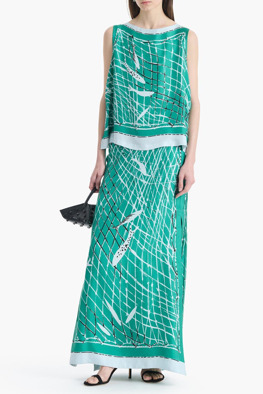 Linnie Skirt-GREEN-36-CLOTHINGSKIRTMIDI-ALTUZARRA