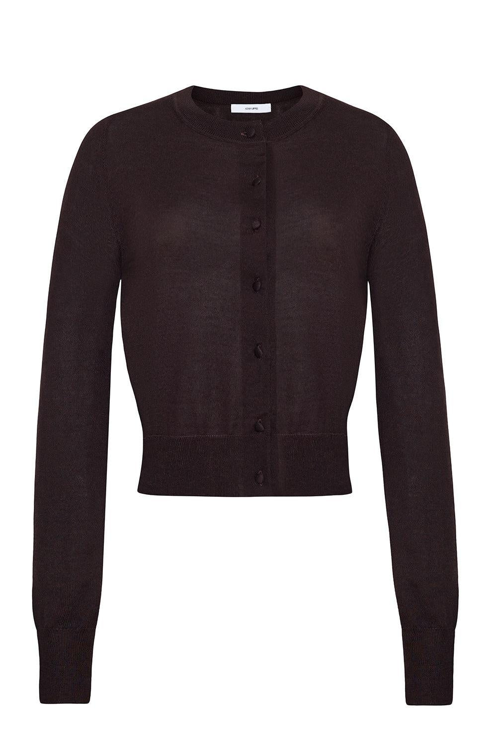Worth Cardigan - Espresso-BROWN-S-CLOTHINGTOPCARDIGAN-ADAM LIPPES