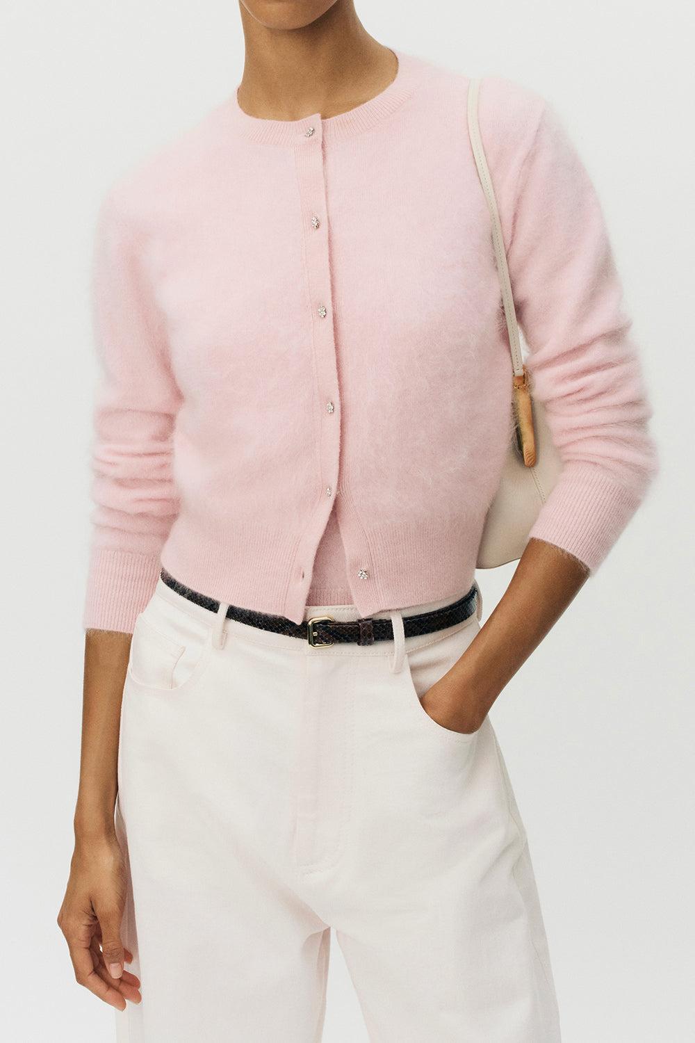 Cruz Cardigan - Pink-PINK-XS-CLOTHINGTOPCARDIGAN-ADAM LIPPES