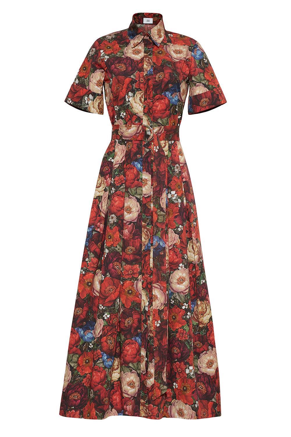 Leighton Dress - Ruby Floral-FLORAL-4-CLOTHINGDRESSCASUAL-ADAM LIPPES
