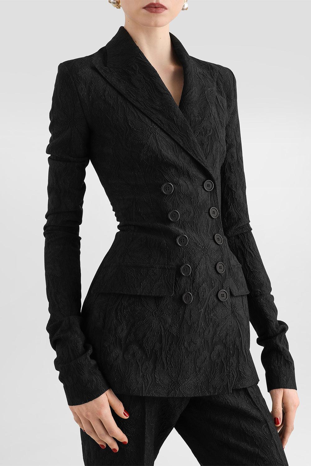  Broccato Jacket-BLACK-40-CLOTHINGJACKETBLAZERS-DOLCE & GABBANA 