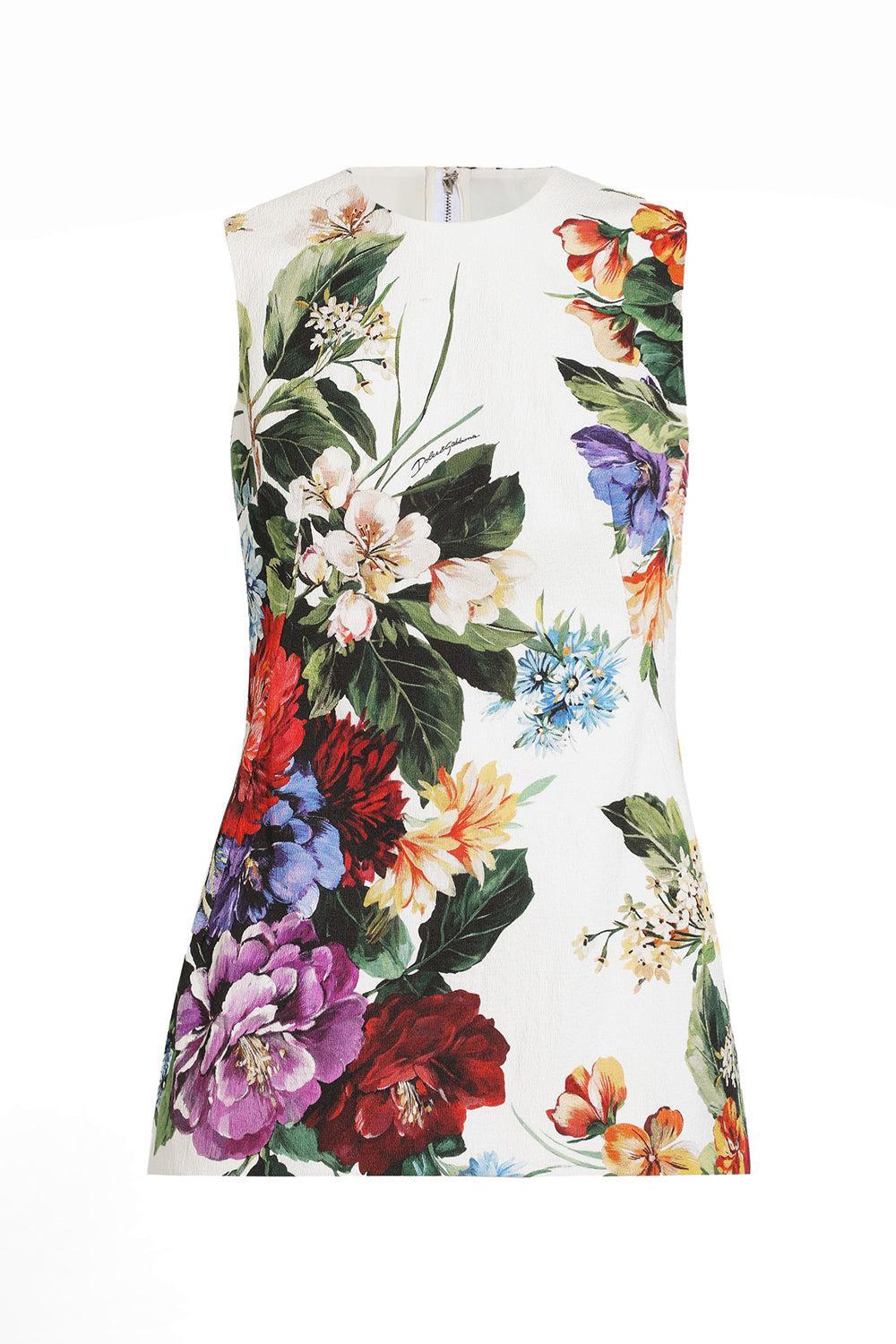 Printed Tunic Top-WHTFLWRS-40-CLOTHINGTOPTANK-DOLCE & GABBANA