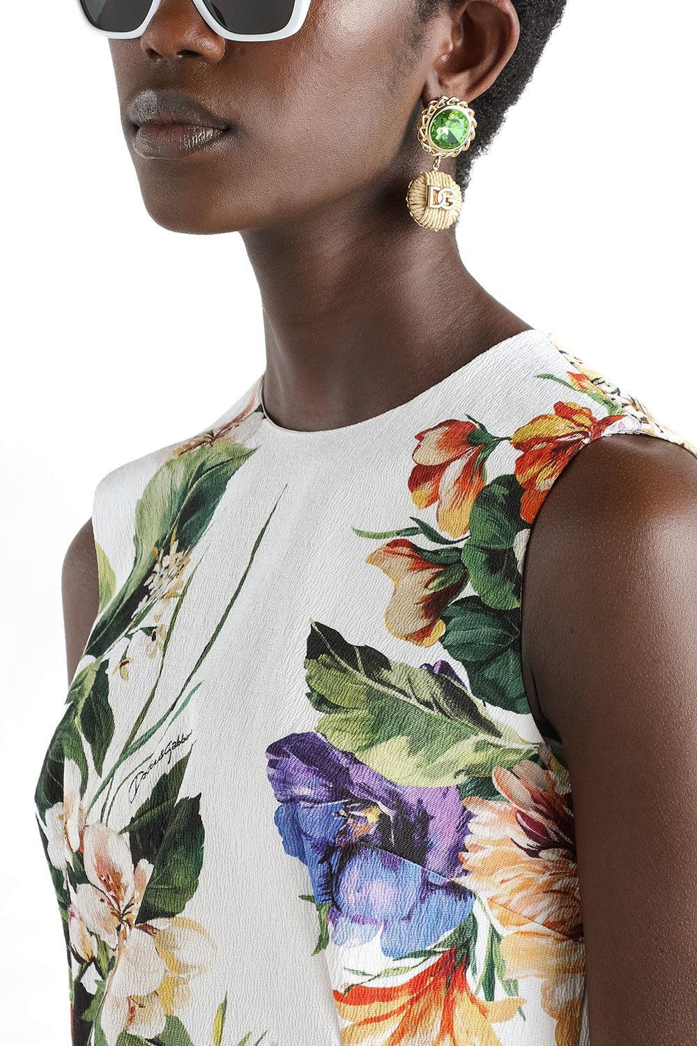 Printed Tunic Top-WHTFLWRS-40-CLOTHINGTOPTANK-DOLCE & GABBANA
