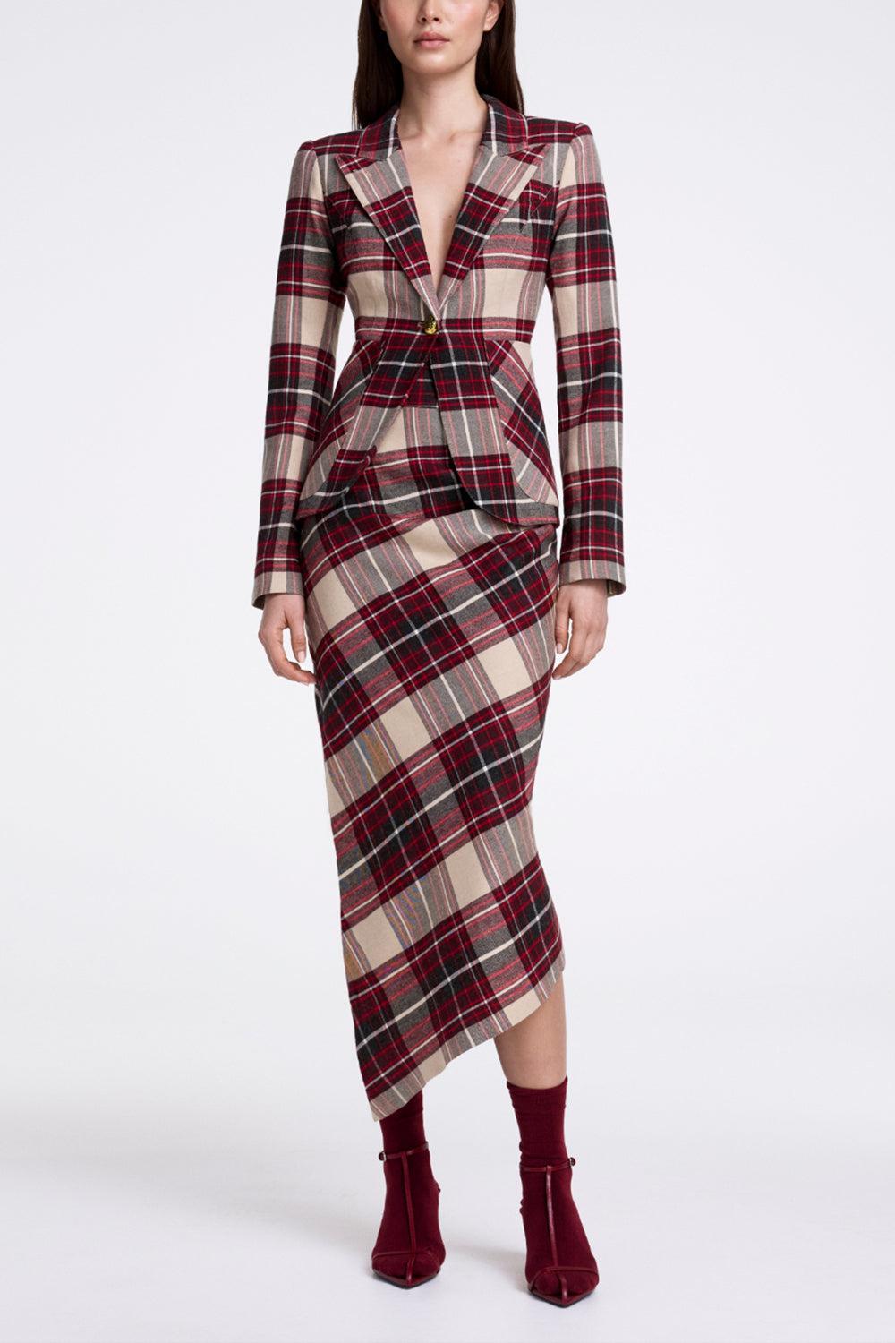 Duchess Blazer - Garnet Plaid-GARNET-4-CLOTHINGJACKETBLAZERS-SMYTHE