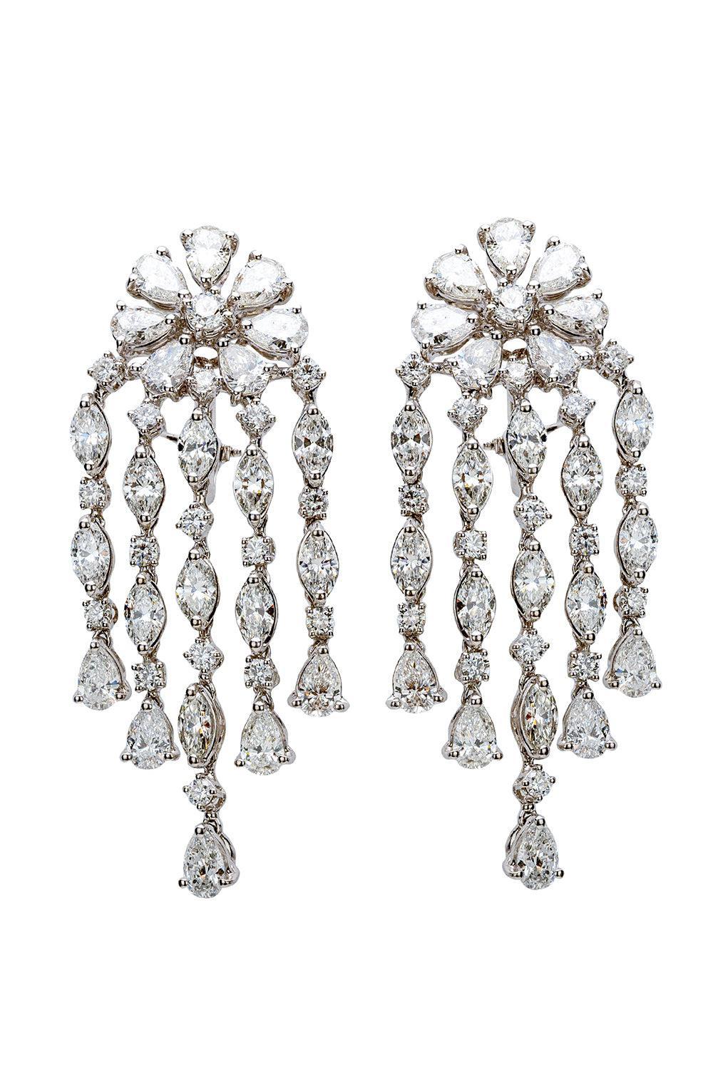 Diamond Fringe Earrings-WHITE GOLD-JEWELRYFINE JEWELEARRING-ZYDO