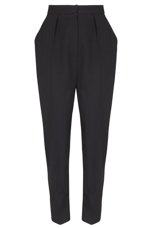 Tailored Grain De Poudre Pants-NOIR-36-CLOTHINGPANTSLIM FIT-BALMAIN