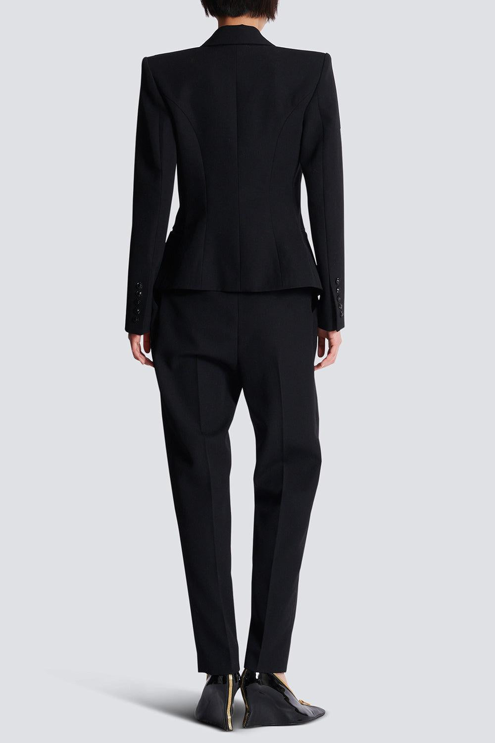 Six Button Crystal Jacket-NOIR-36-CLOTHINGJACKETBLAZERS-BALMAIN