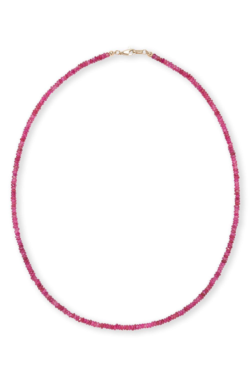 Ruby Tiny Beaded Necklace-YELLOW GOLD-16-JEWELRYBOUTIQUENECKLACE O-LIZZIE FORTUNATO FINE
