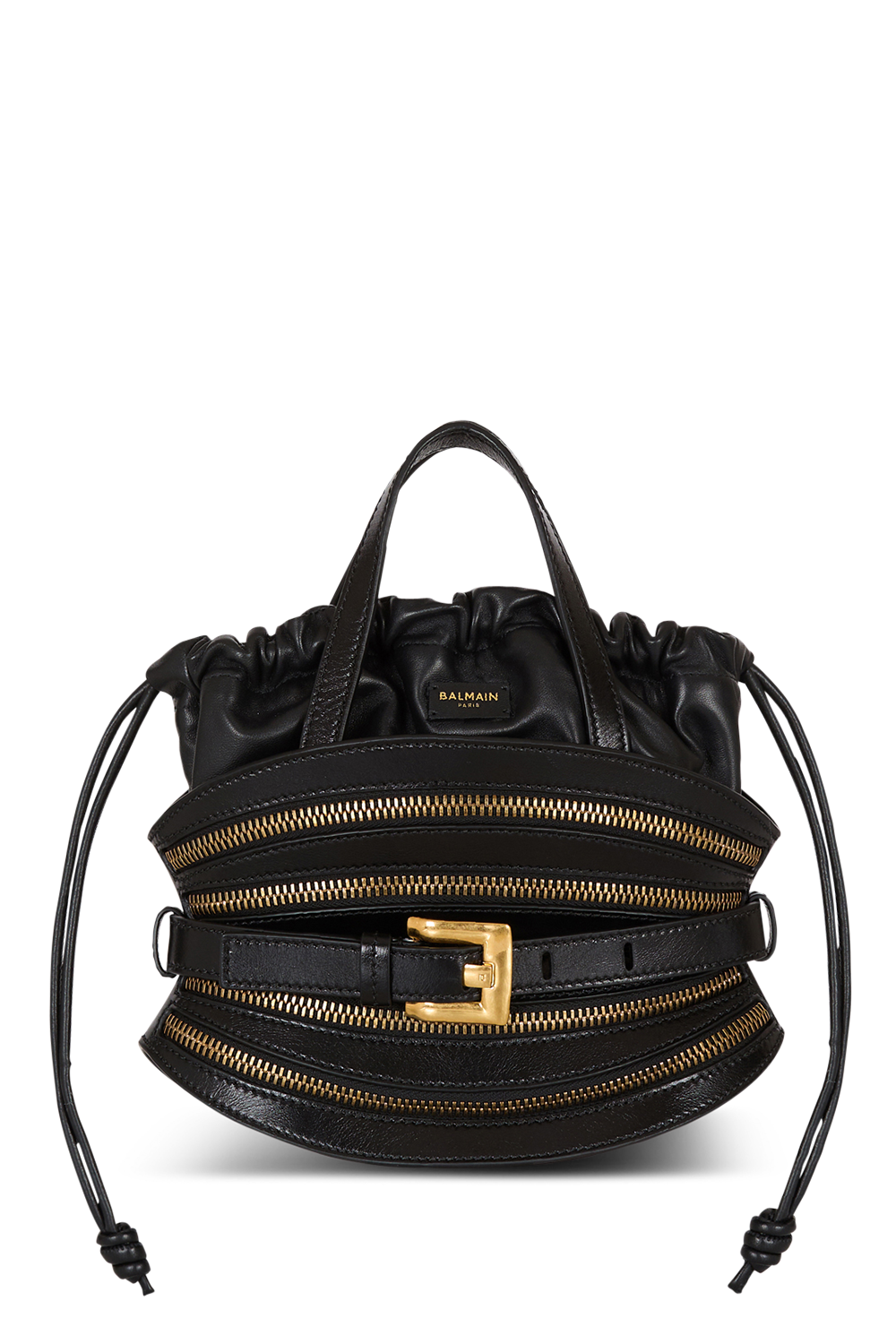 Mini Shuffle Bag - Noir-NOIR-HANDBAGTOP HANDLE-BALMAIN