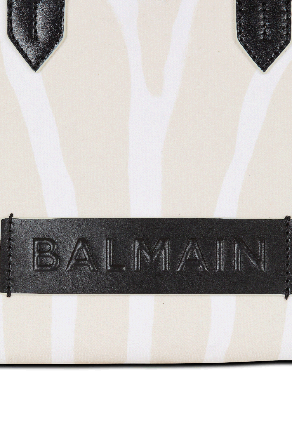 Small B-Army Shopper - Zebra Canvas-NTSABLNO-HANDBAGTOTES-BALMAIN