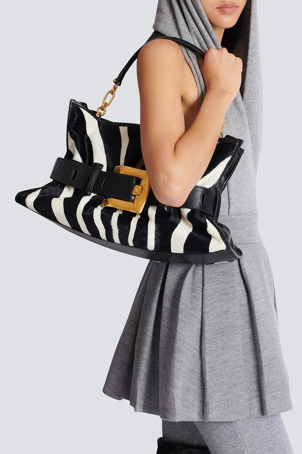 Medium Anthem Bag-NOIRBLNC-HANDBAGSHOULDER-BALMAIN