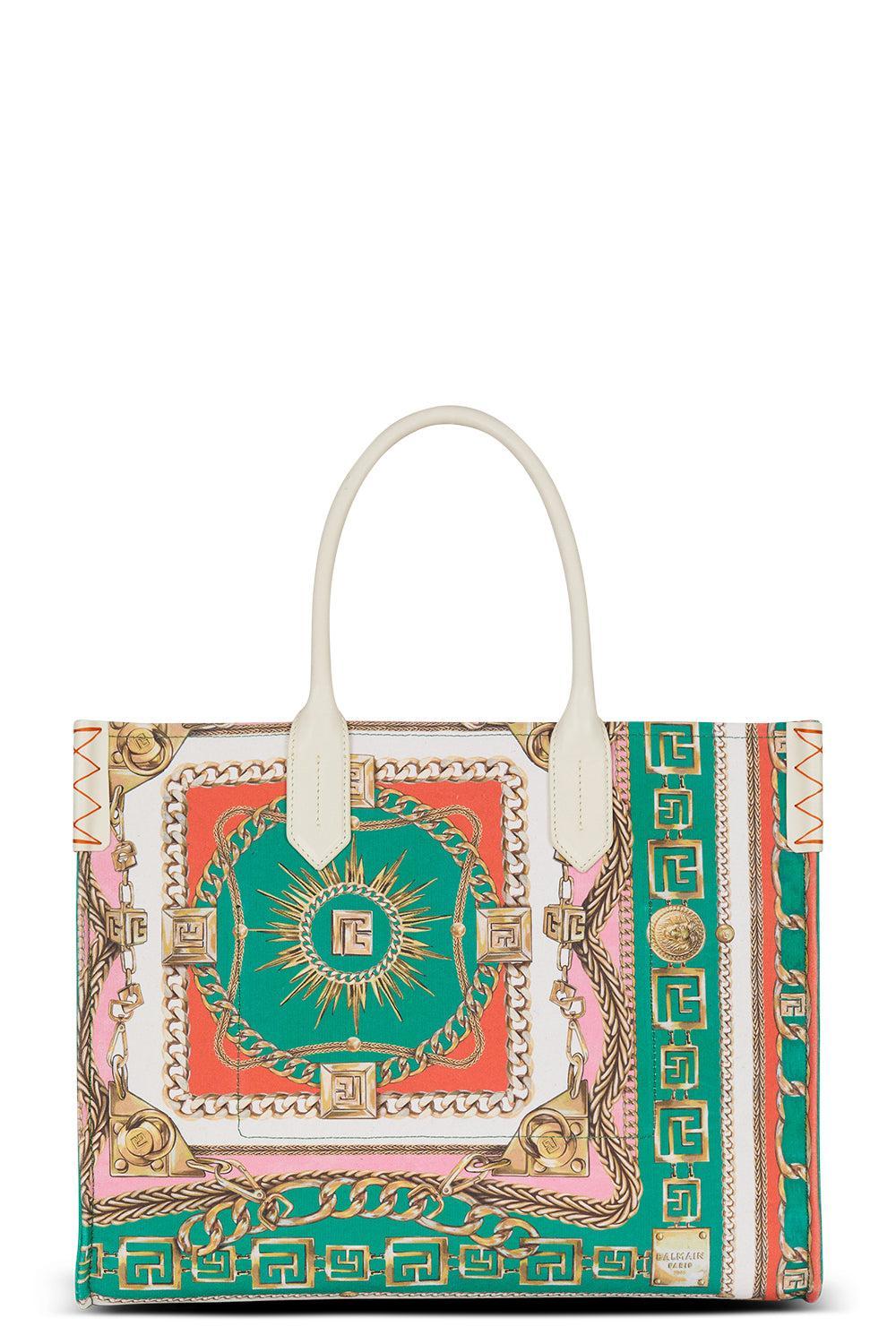 B-Army Medium Tote Bag - Multicolor-MULTICLR-HANDBAGTOTES-BALMAIN
