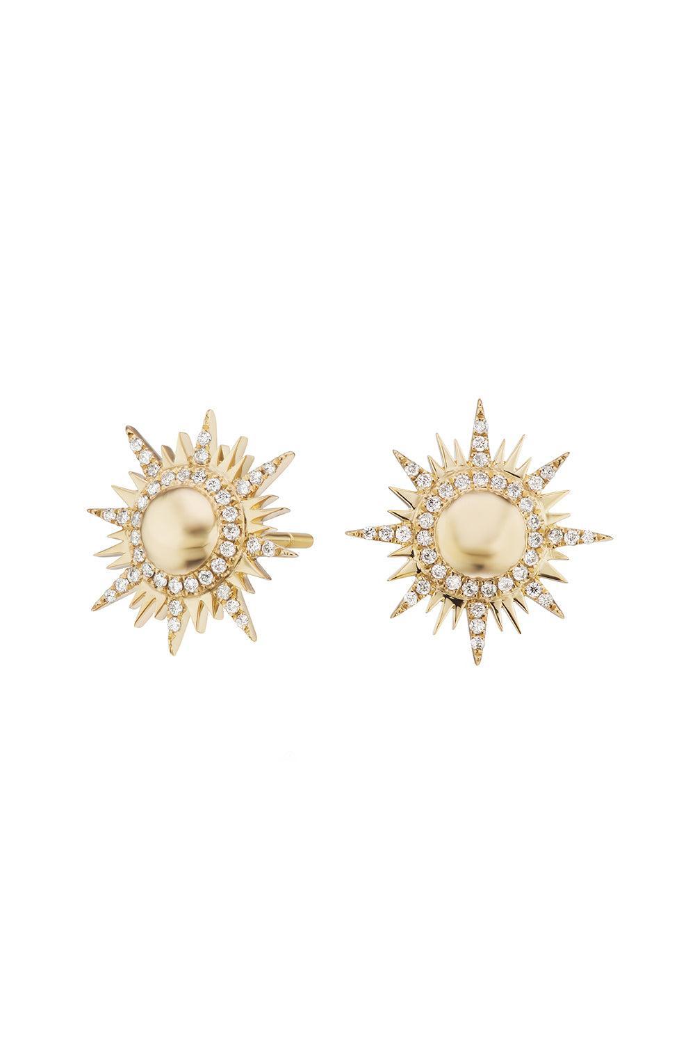 Diamind Il Sole Stud Earrings-YELLOW GOLD-JEWELRYFINE JEWELEARRING-SORELLINA