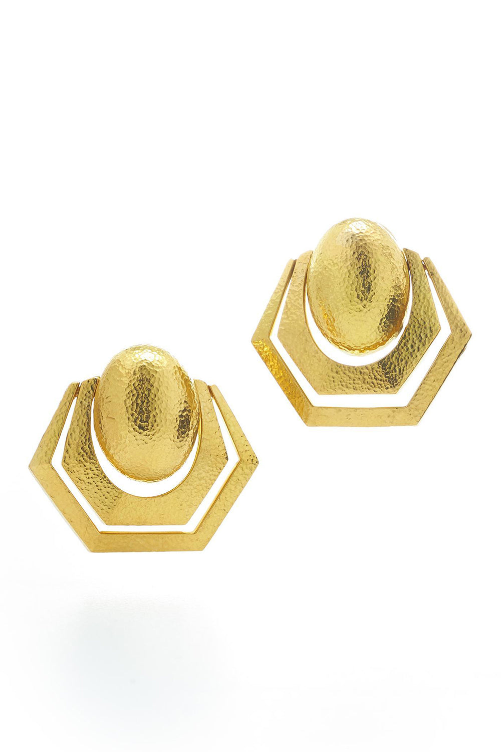 Hammered Swing Earrings-YELLOW GOLD-JEWELRYFINE JEWELEARRING-DAVID WEBB