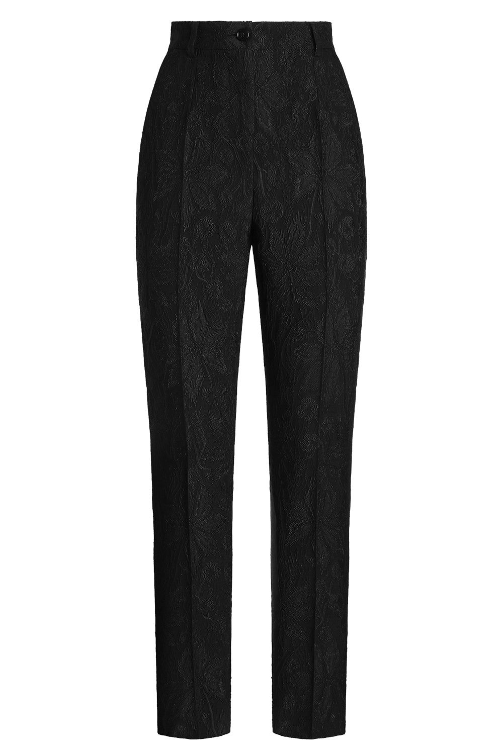 Broccato Pant-BLACK-40-CLOTHINGPANTSLIM FIT-DOLCE & GABBANA