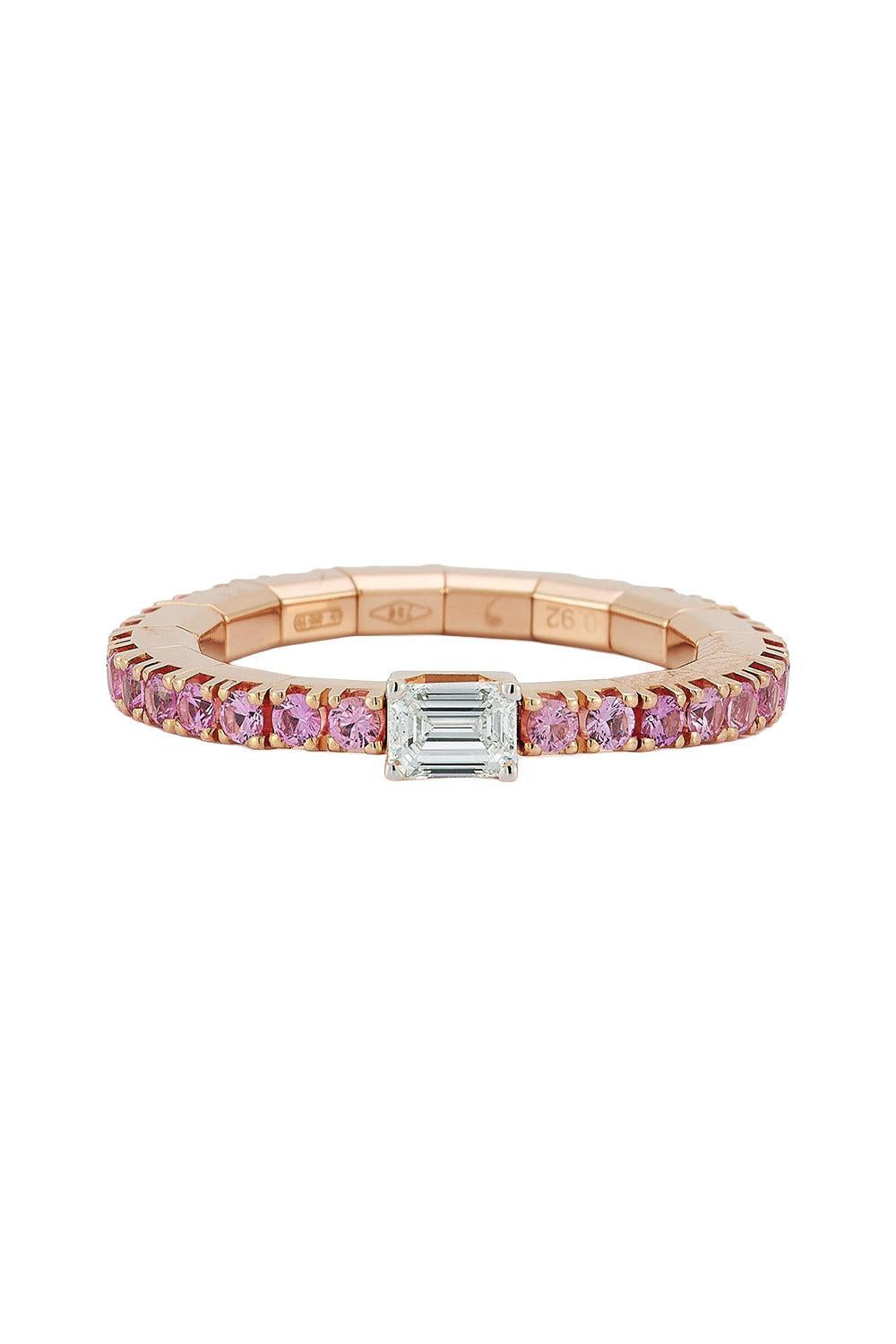 Pink Sapphire Diamond Stretch Ring-ROSE GOLD-6.5-JEWELRYFINE JEWELRING-ROBERTO DEMEGLIO