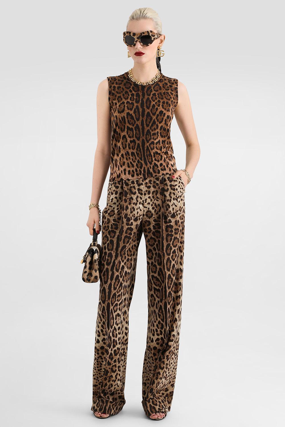 Knit Tank - Leo Print-ANIMAL-40-CLOTHINGTOPKNITS-DOLCE & GABBANA