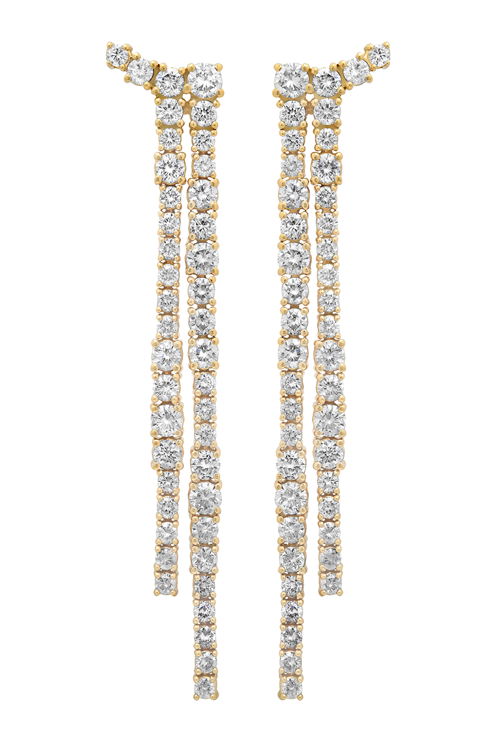 Diamond Flexion Double Drop Earrings