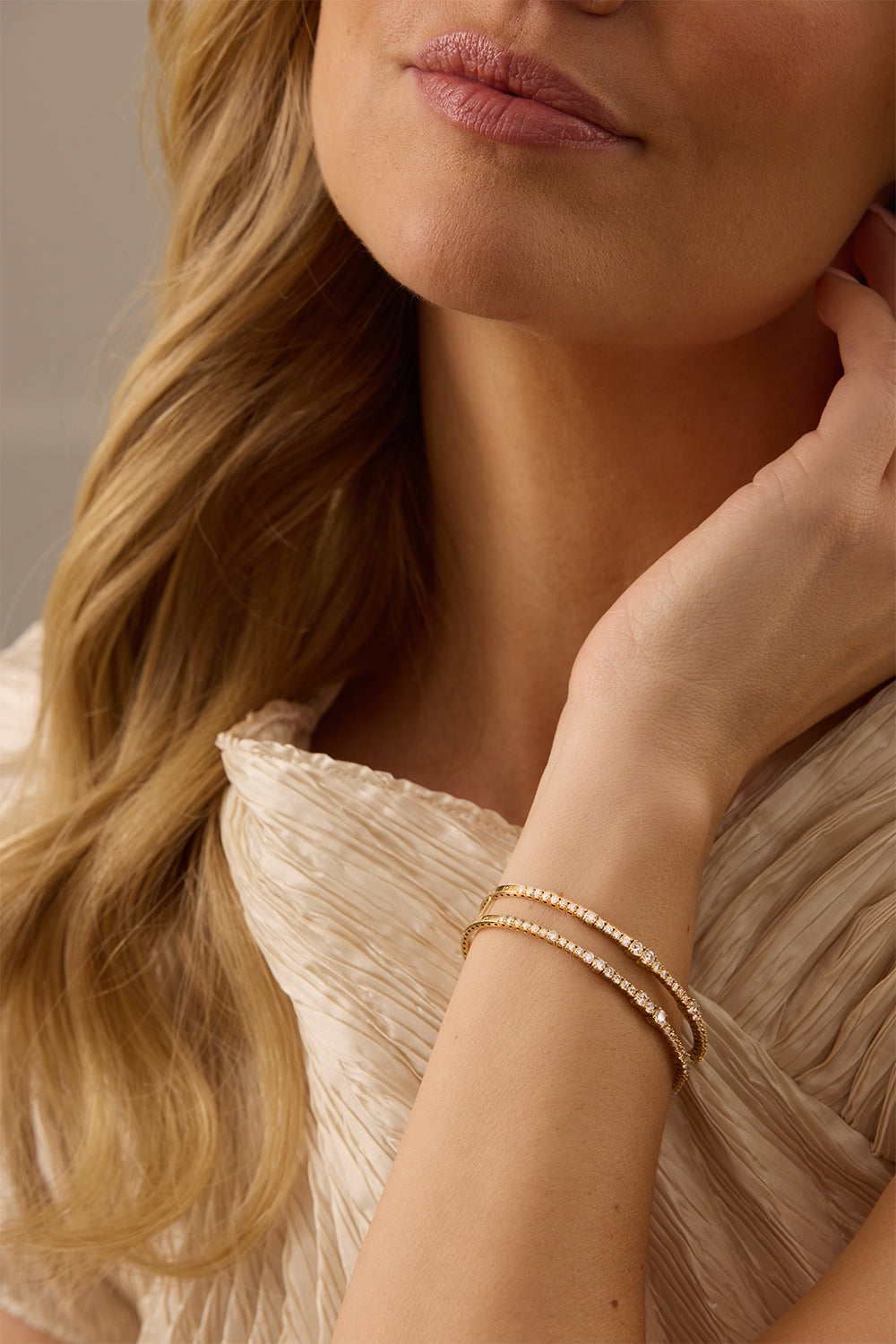 Diamond Double Flexion Bangle Bracelet