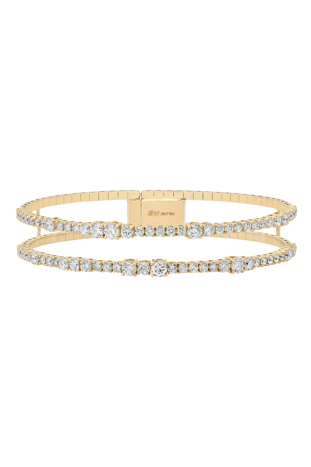 Diamond Double Flexion Bangle Bracelet