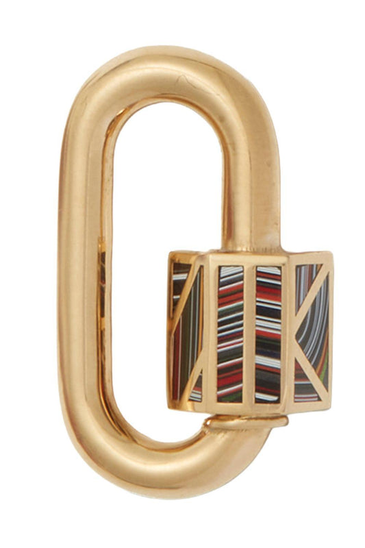 Fordite Medium Chubby Lock-YELLOW GOLD-JEWELRYFINE JEWELPENDANT-MARLA AARON