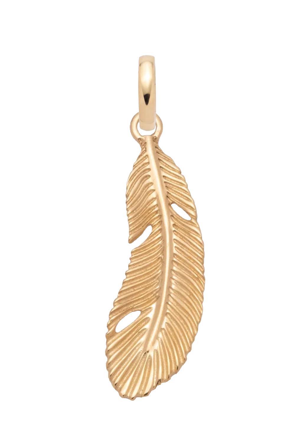Feather Small Pendant-YELLOW GOLD-JEWELRYFINE JEWELPENDANT-FOUNDRAE