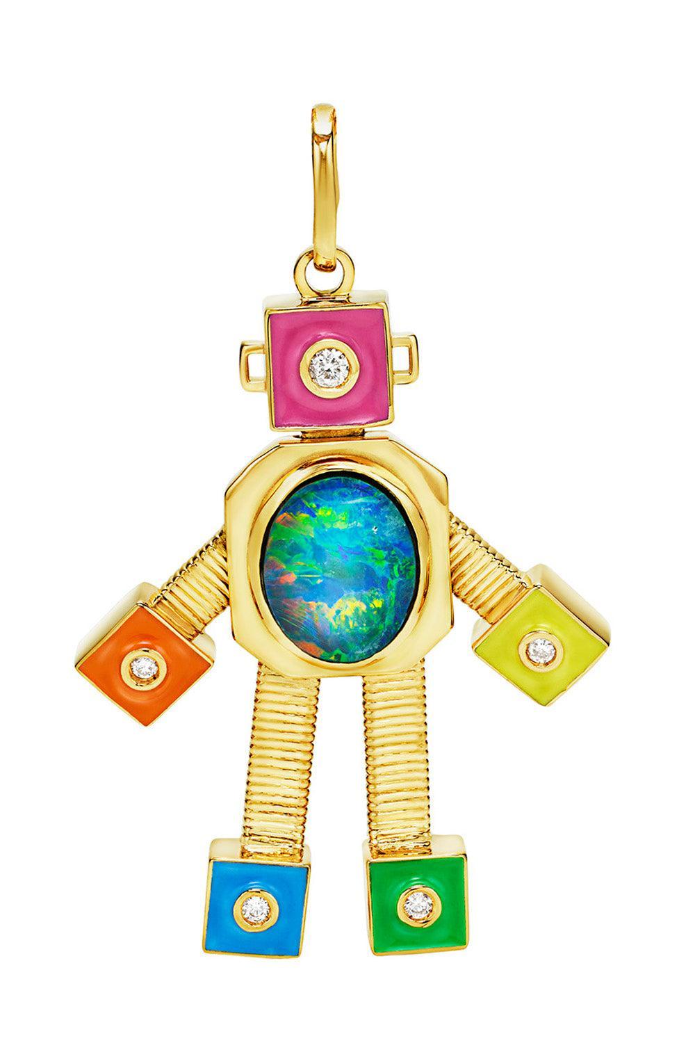 Galaxy Heart Maxi Robot Pendant-YELLOW GOLD-JEWELRYFINE JEWELPENDANT-VAN