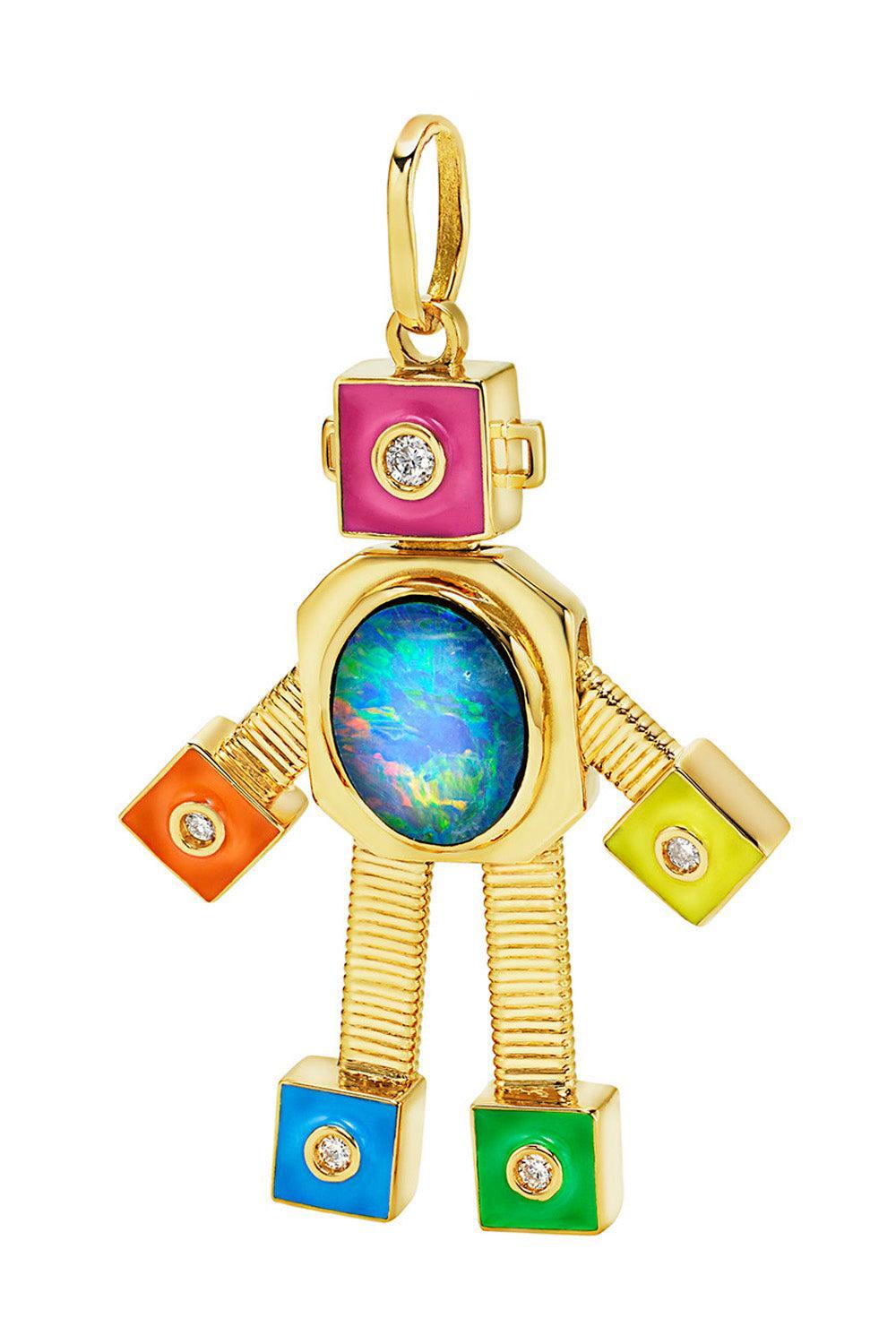 Galaxy Heart Maxi Robot Pendant-YELLOW GOLD-JEWELRYFINE JEWELPENDANT-VAN