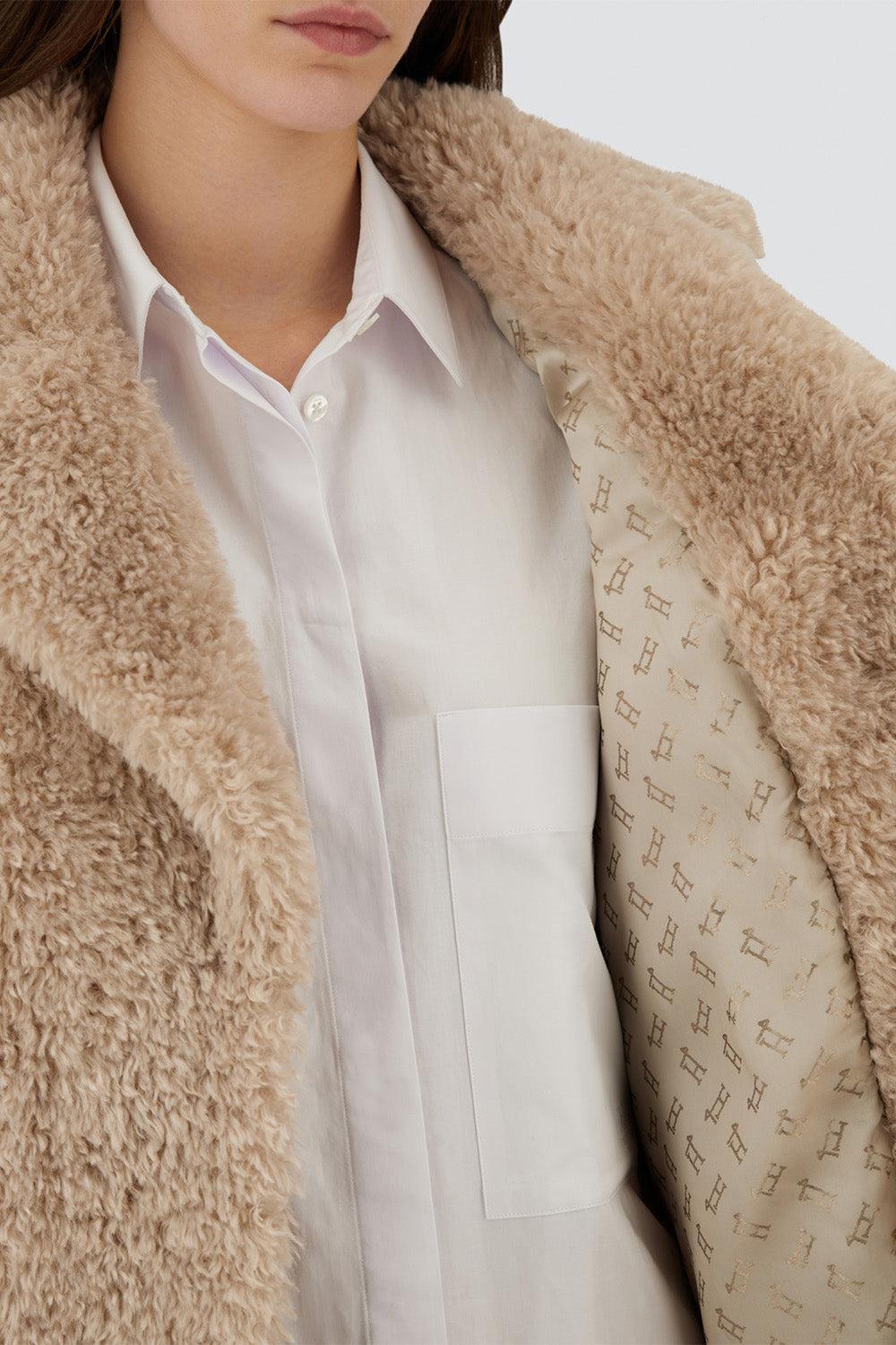 Faux Fur Long Coat-CHANTILLY-38-CLOTHINGCOATLONG-HERNO