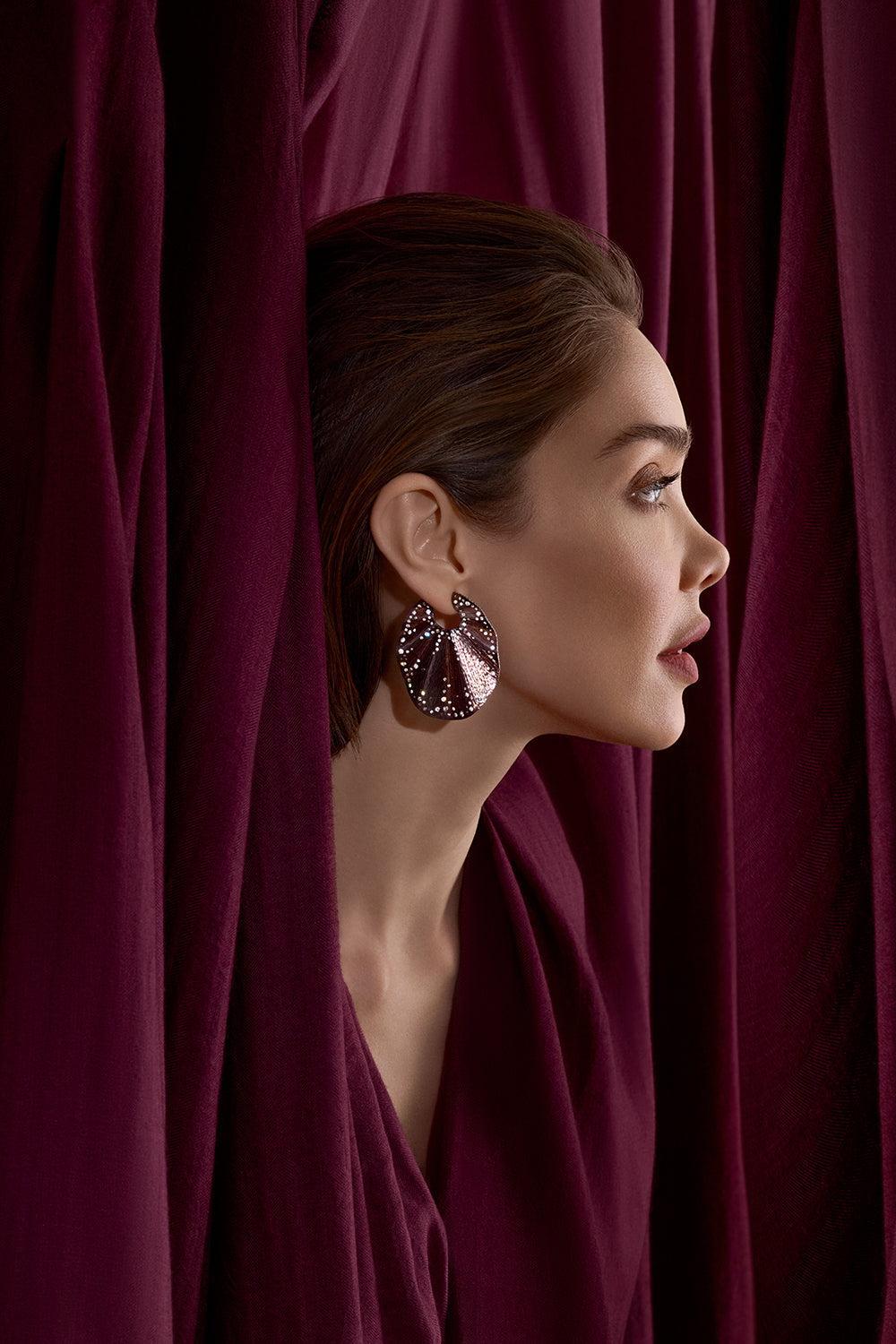 Brown Toned Diamond Earrings-TITANIUM-JEWELRYFINE JEWELEARRING-SABOO FINE JEWELS