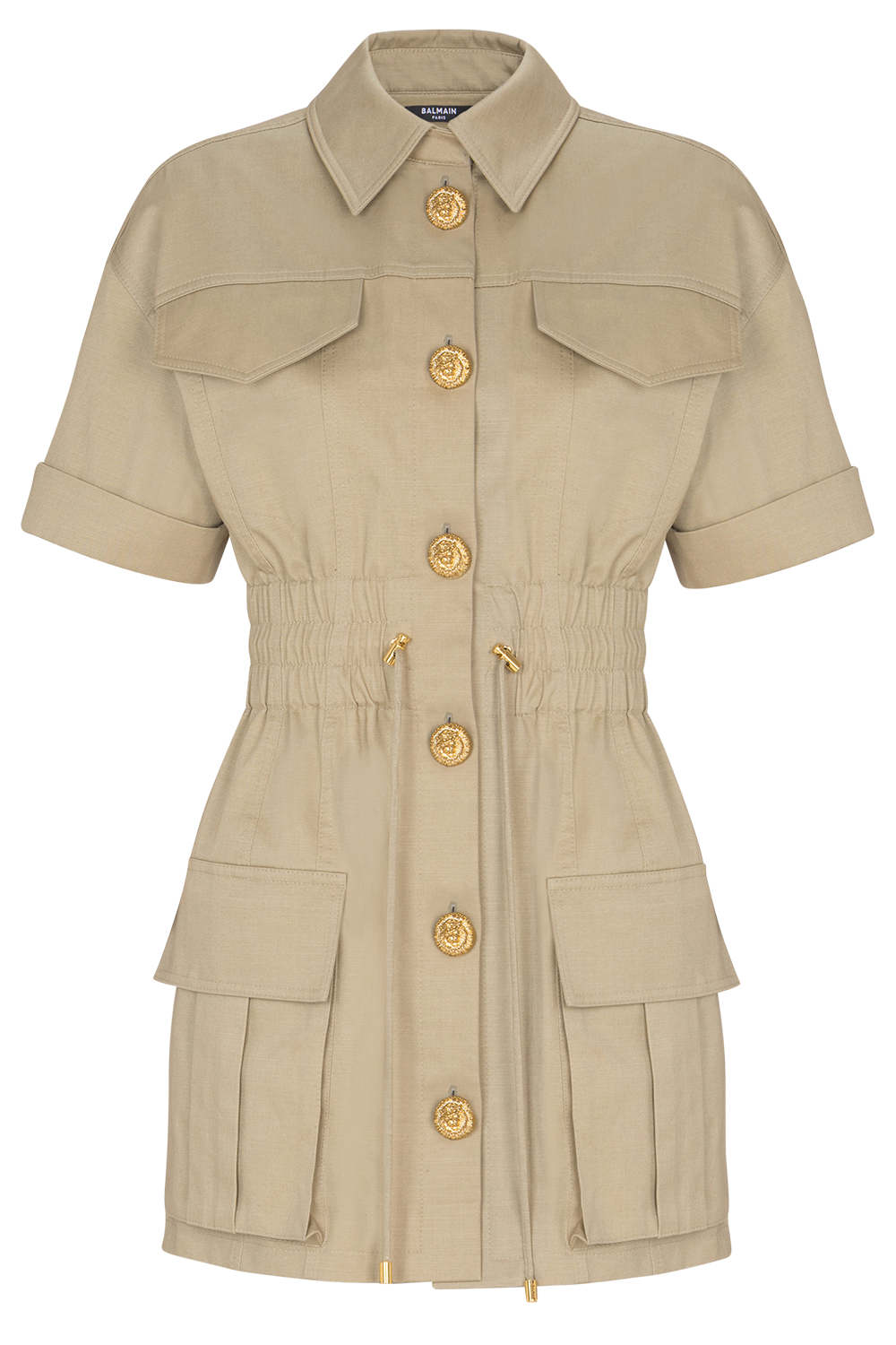 Four Pocket Button Dress-BROWN-36-CLOTHINGDRESSCASUAL-BALMAIN