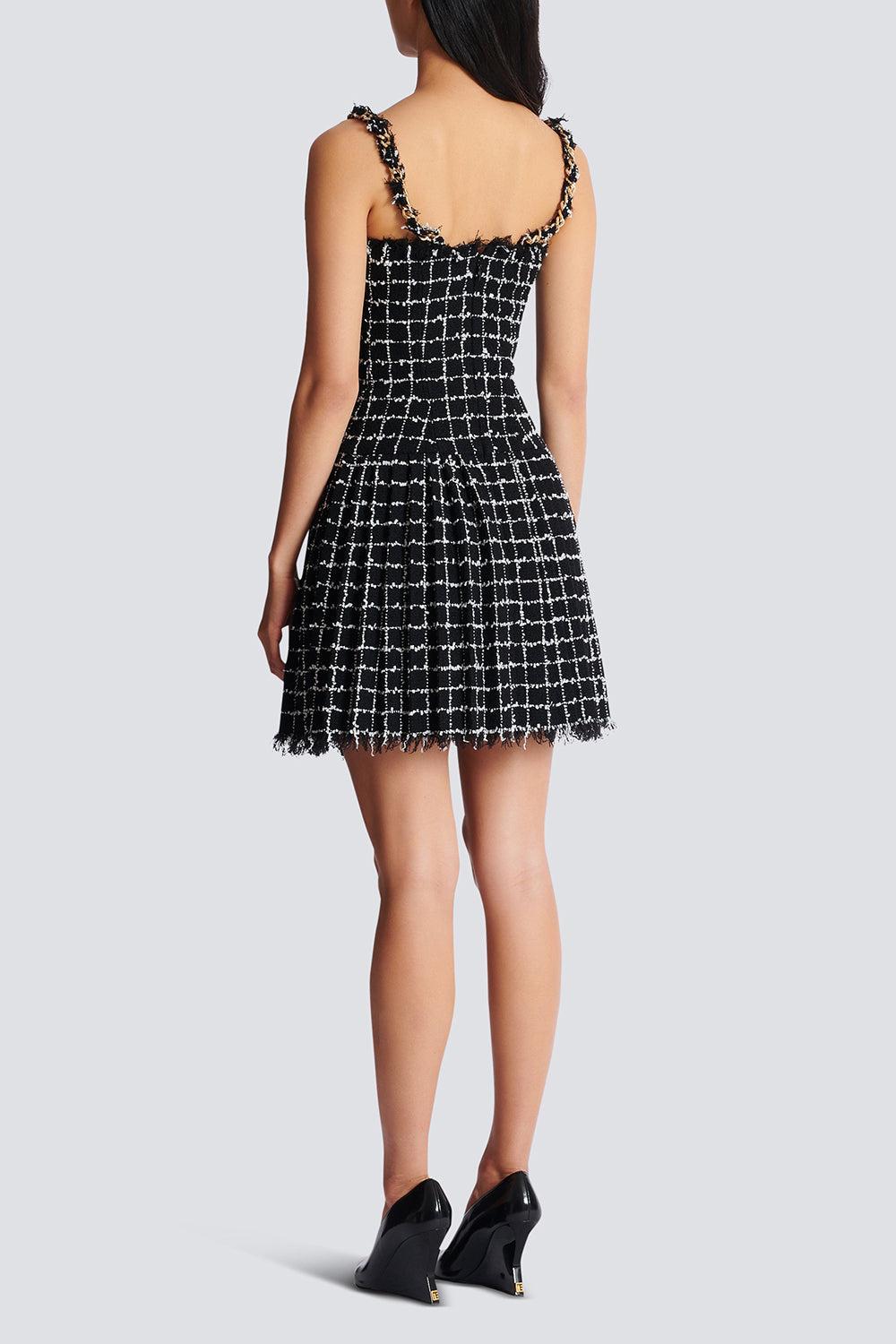 Chain Strap Bustier Dress-NOIRBLAN-36-CLOTHINGDRESSCASUAL-BALMAIN