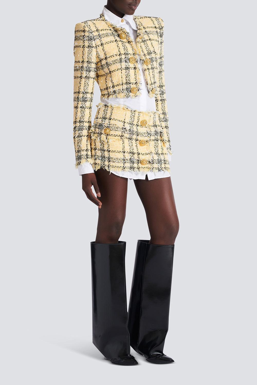 Spencer Crop Jacket-MULTI-36-CLOTHINGJACKETBLAZERS-BALMAIN