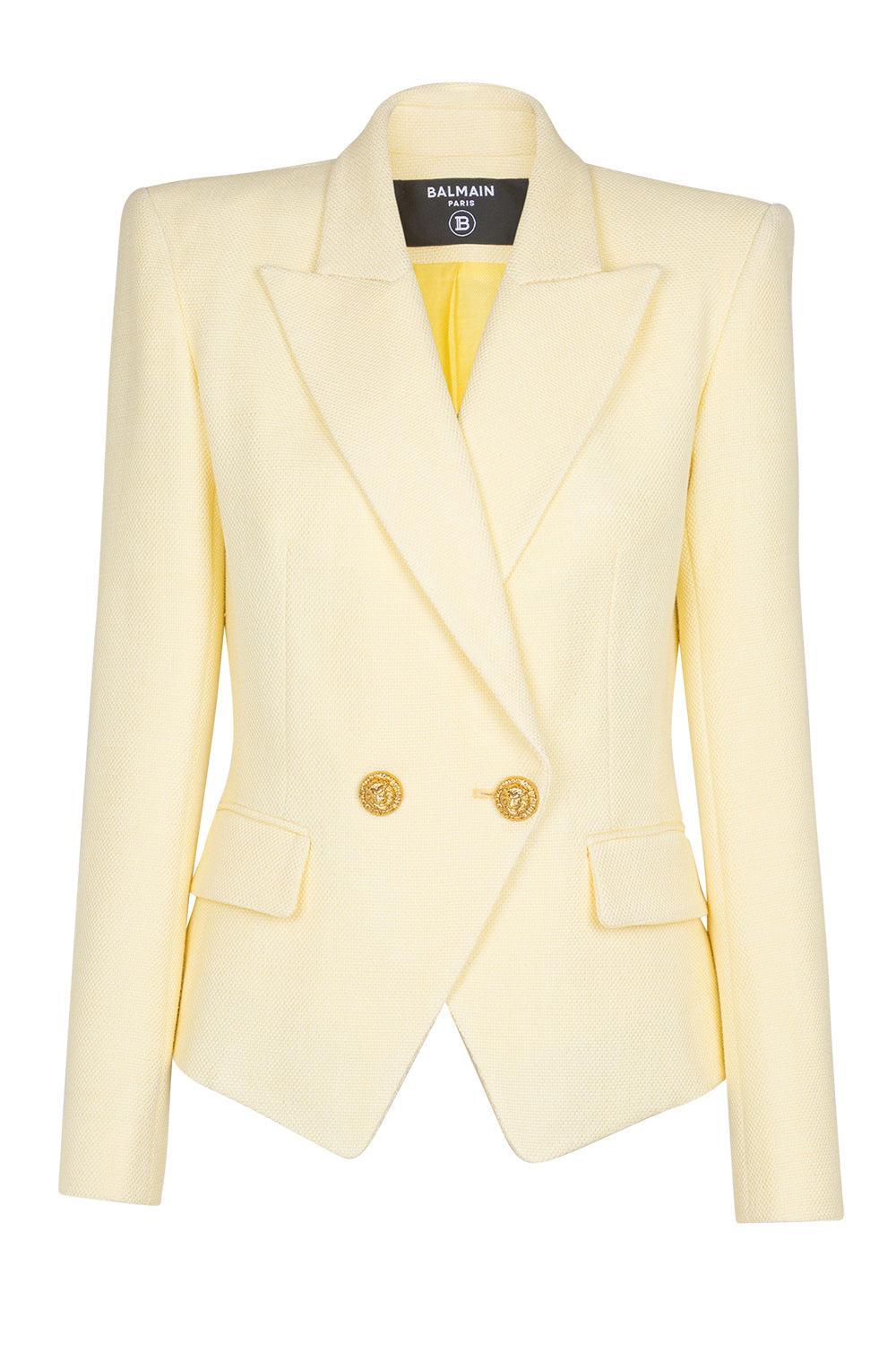 Button Natte Jacket-PALE GOLD-38-CLOTHINGJACKETBLAZERS-BALMAIN