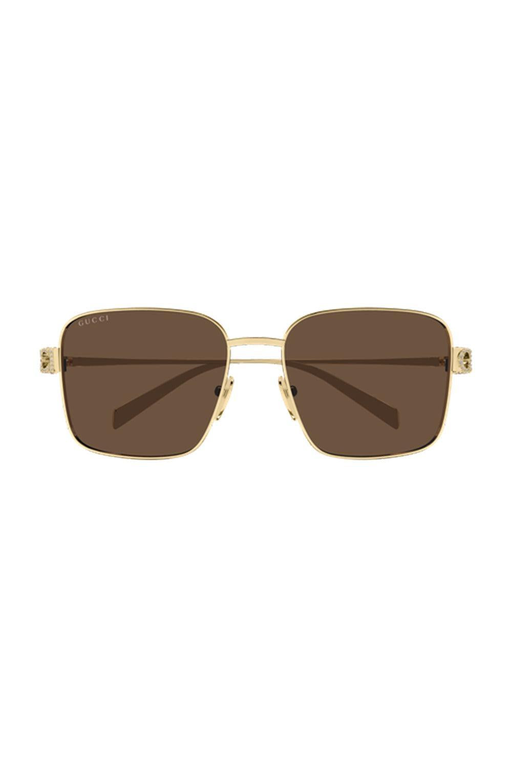 Crystal Logo Square Sunglasses-GOLD-ACCESSORIESUNGLASSES-GUCCI