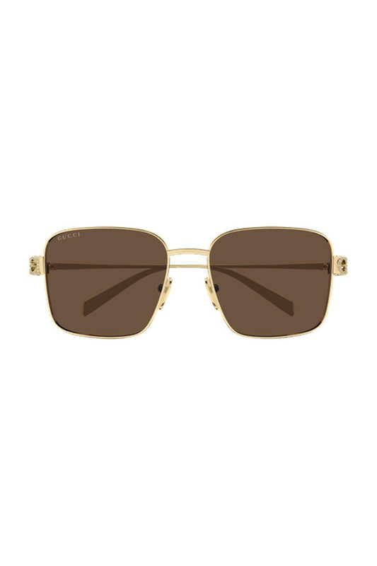 Crystal Logo Square Sunglasses-GOLD-ACCESSORIESUNGLASSES-GUCCI