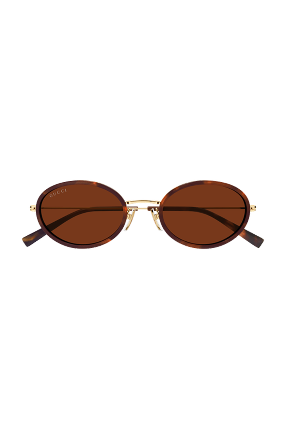 Small Oval Sunglasses - Havana Gold-GOLD-ACCESSORIESUNGLASSES-GUCCI