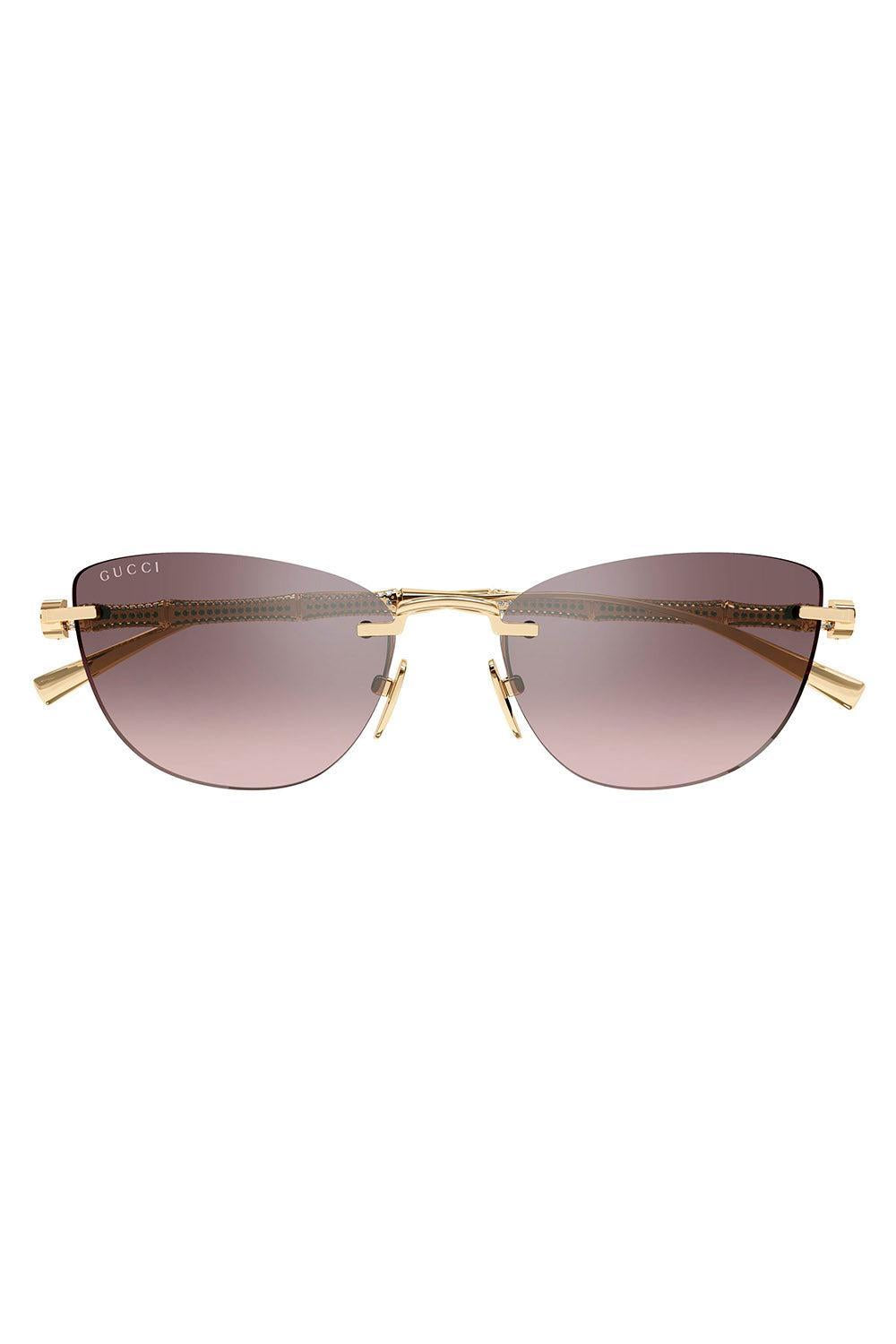 Cat Eye Bamboo Sunglasses-GOLD-ACCESSORIESUNGLASSES-GUCCI