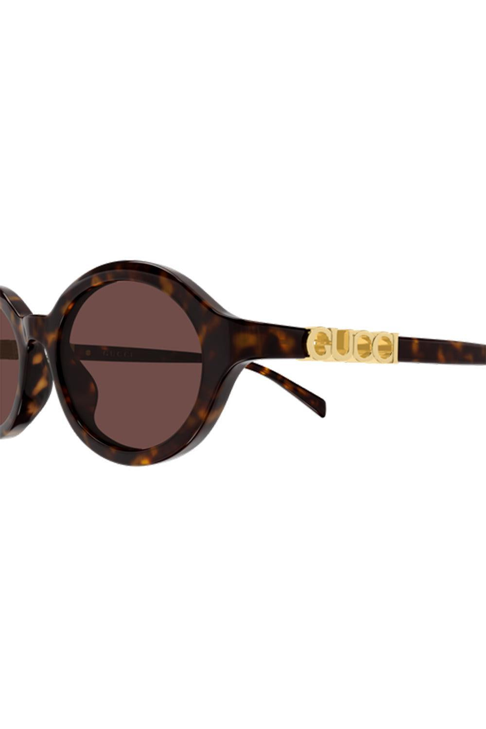 Gucci Block 3D Logo Oval Sunglasses-BROWN-ACCESSORIESUNGLASSES-GUCCI